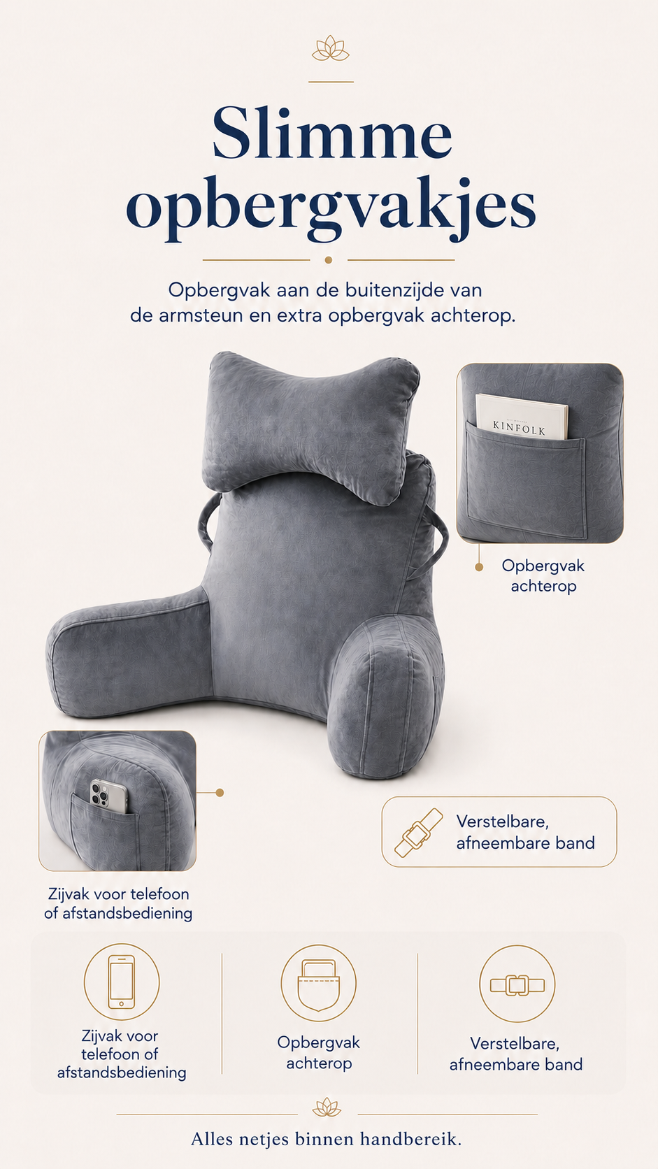 Lumora™ – Ergonomisch Leeskussen voor Bed & Bank