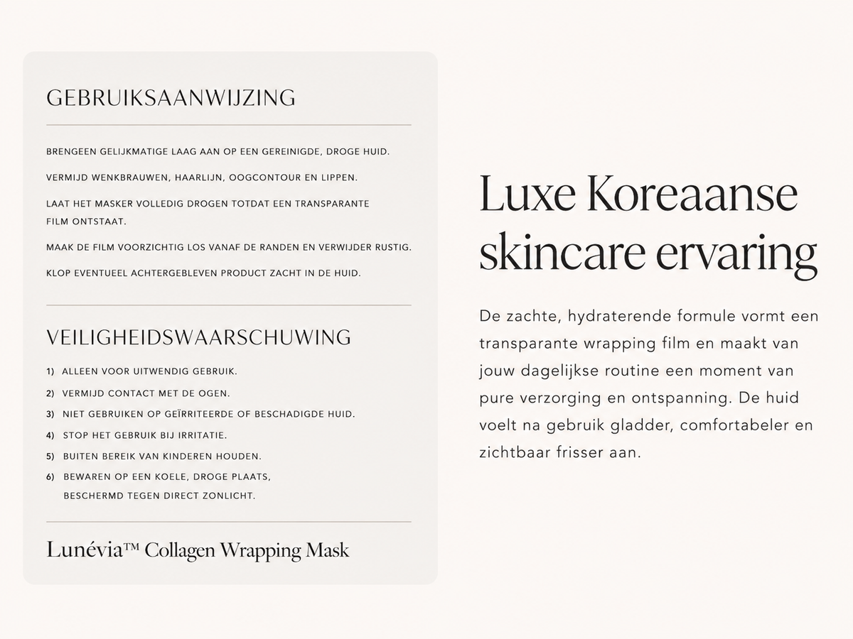 Lunévia™ – Collageen Peel-Off Masker.