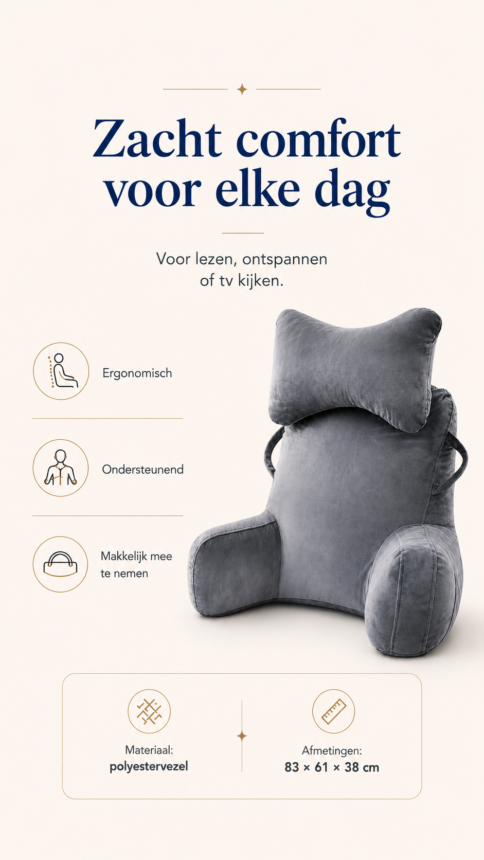 Lumora™ – Ergonomisch Leeskussen voor Bed & Bank