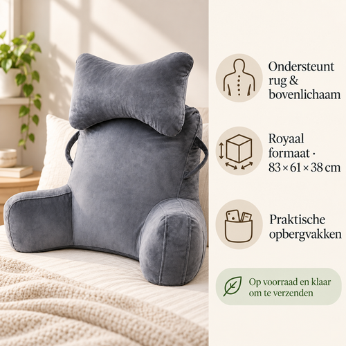 Lumora™ – Ergonomisch Leeskussen voor Bed & Bank
